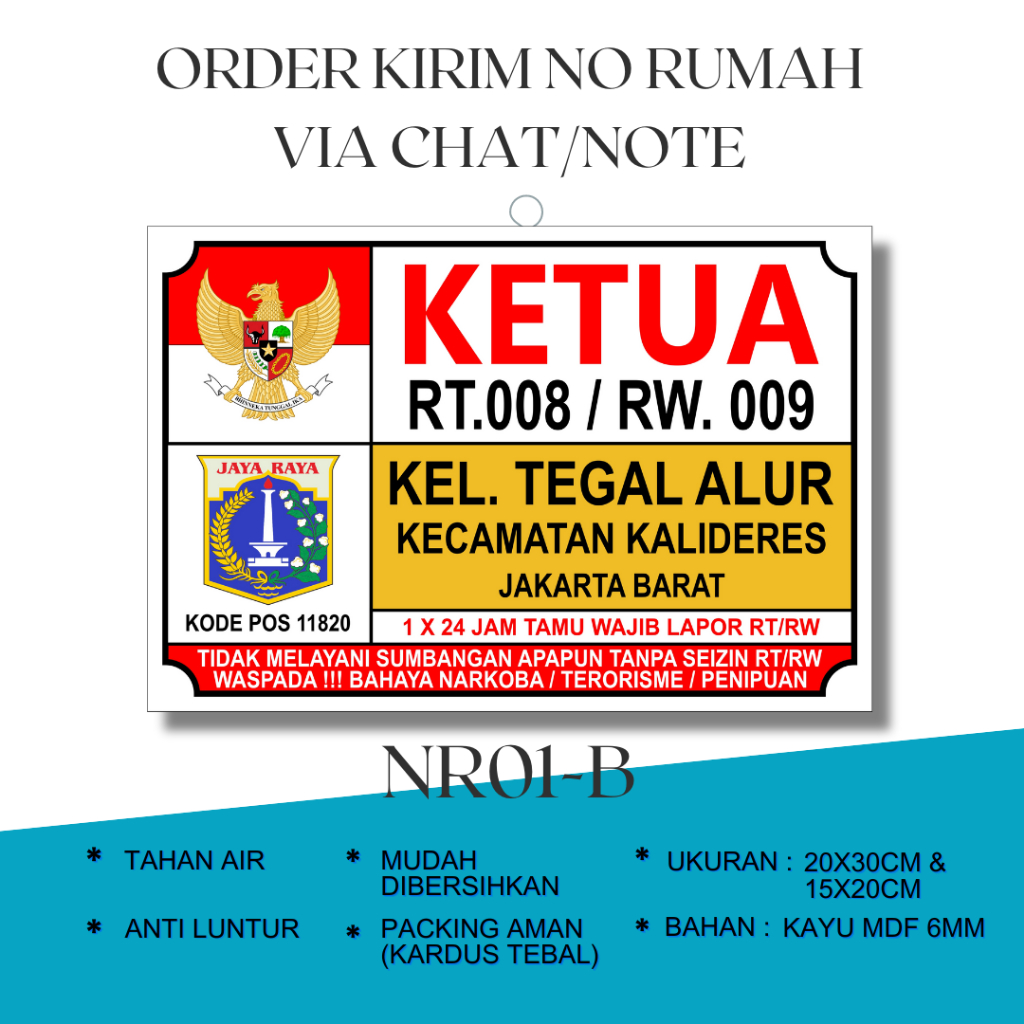 Jual GEUNGGEU - HIASAN DINDING NOMOR RUMAH KETUA RT RW TEMPEL MINIMALIS ...