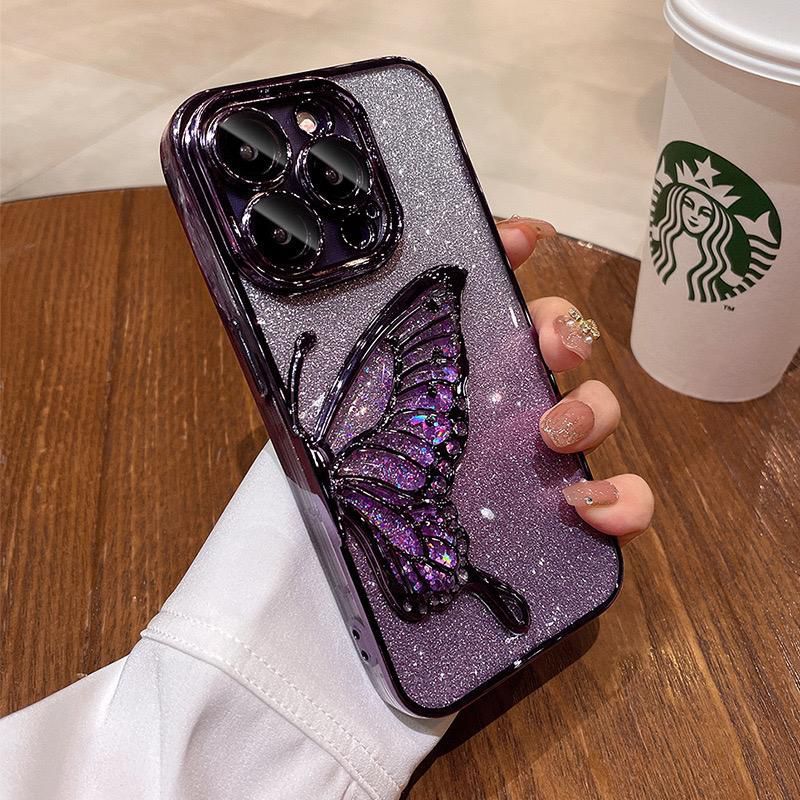 Jual Luxury Quicksand Glitter Butterfly Case Compatible For Iphone