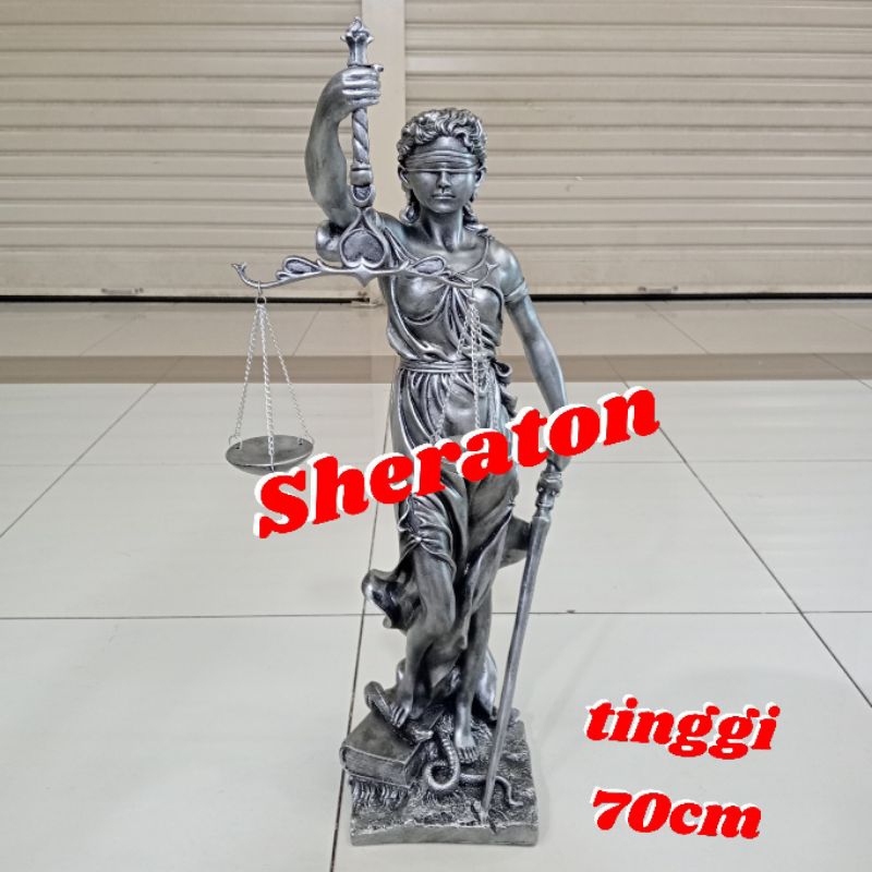 Jual patung Dewi justice patung Dewi keadilan silver UK. 70cm | Shopee ...