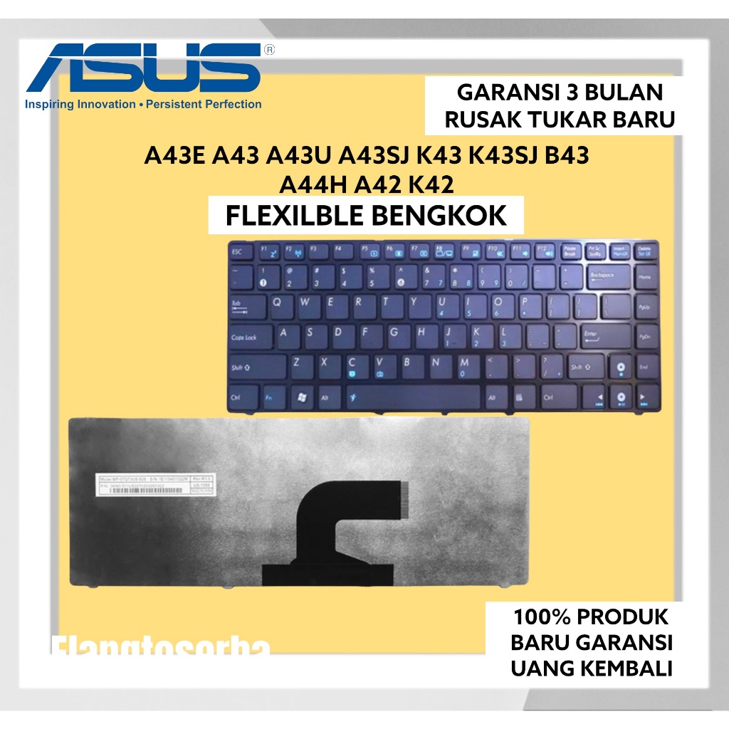 Jual Original Keyboard Asus A43SJ A43F A43E A43SD A84 K43 Flexibel ...