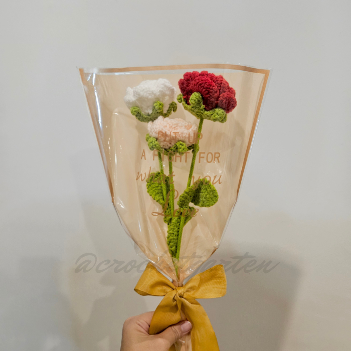Jual BOUQUET PLASTIK BUNGA RAJUT UKURAN KECIL Plastic Bouquet Buket ...