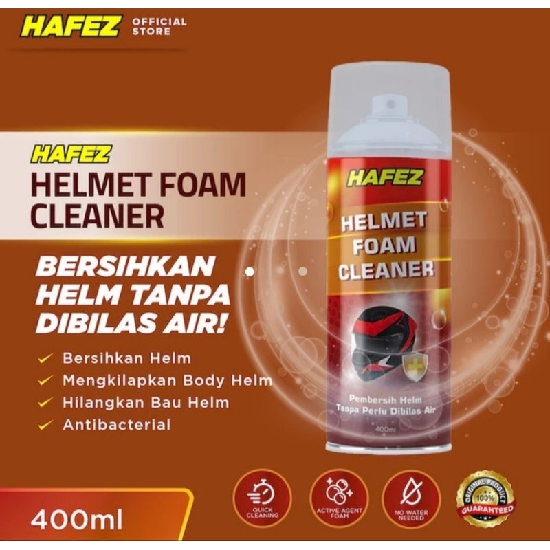 Jual Hafez helmet foam cleaner pembersih pewangi helm 400ml original ...