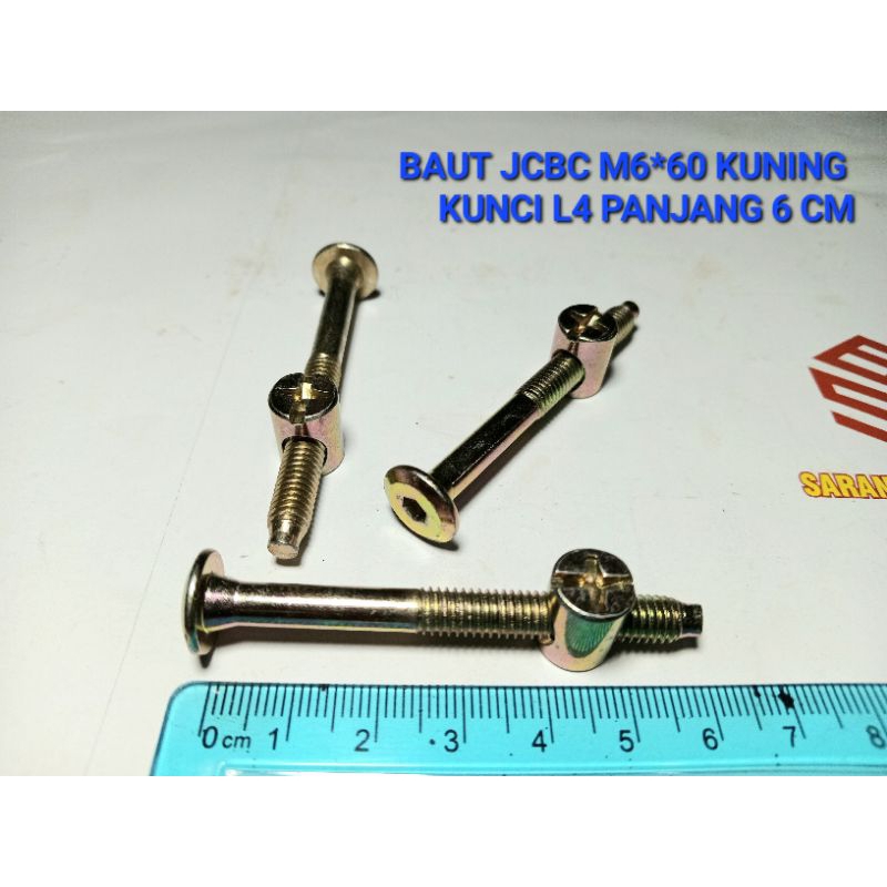 Jual Baut jcbc m6*60 - 70 - 80 - 100 Kuning Mur Palu / Guling / Tanam ...