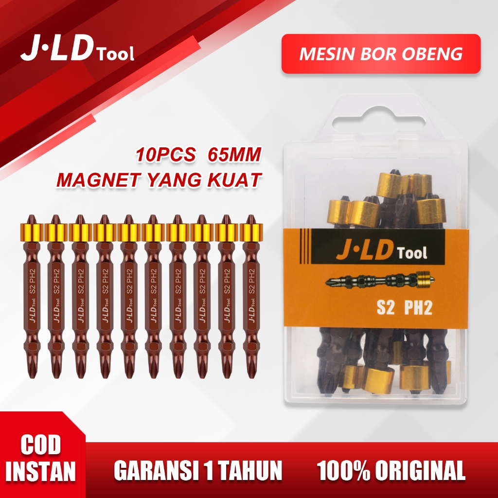 Jual JLD Mata Bor Obeng 10pcs Sekrup Magnet 65mm Screwdriver Bit PH2 ...