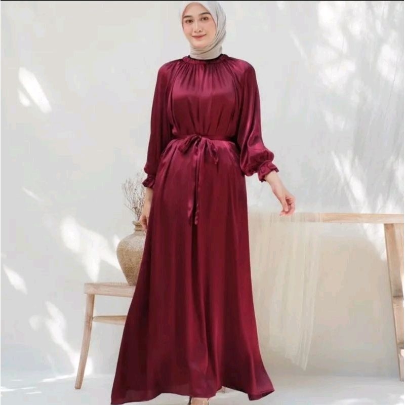 Jual GAMIS CRADENZA SATIN SILK PREMIUM GAMIS KONDANGAN / LUNA DRESS ...