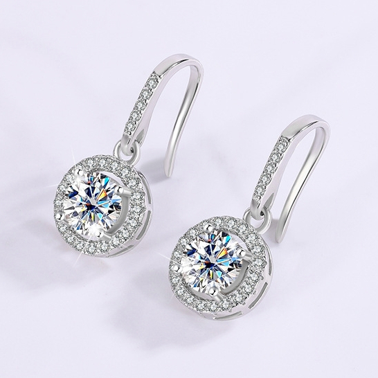 Jual Anting Moissanite Asli Berlian Anting GRA Sertifikat Anting