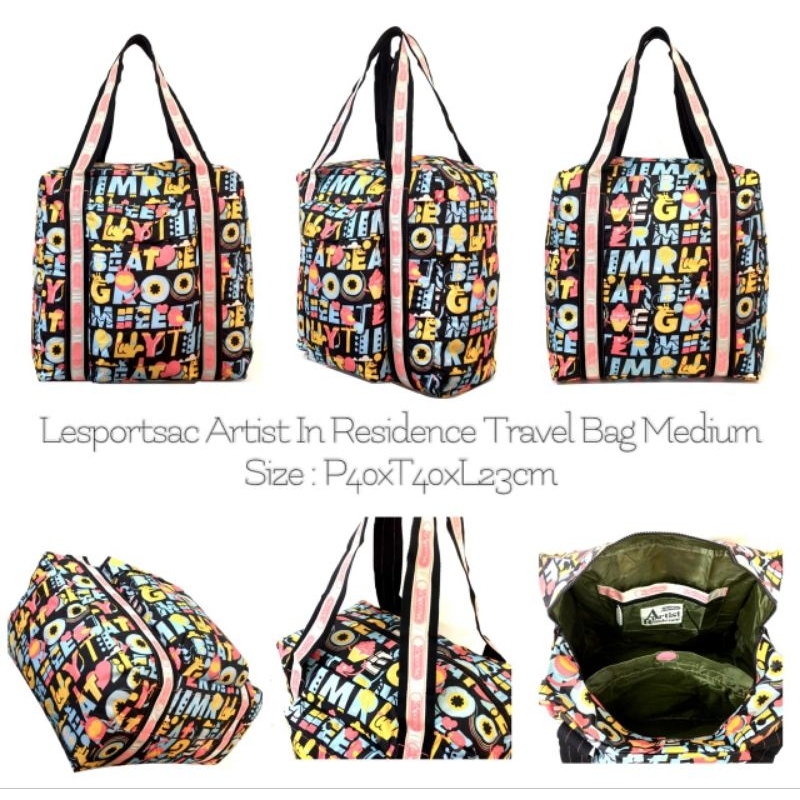 Jual PROMO Lesportsac Artist In Residence Travel Bag Medium Shopee
