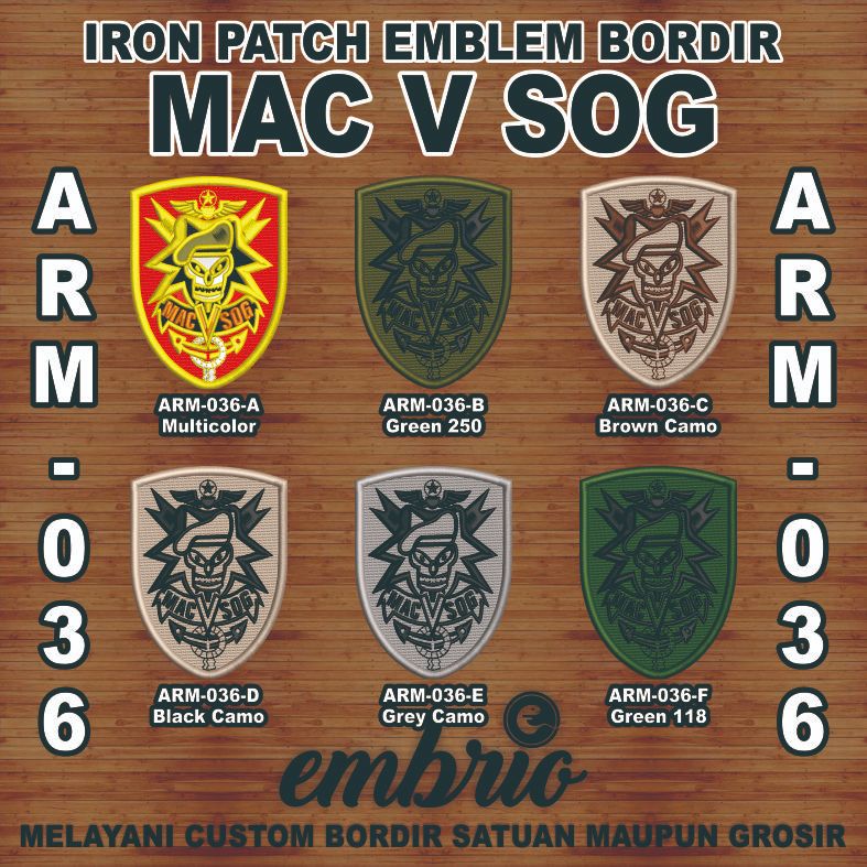 Jual ARM-036 Patch MAC V SOG Military Assistance Command Vietnam ...