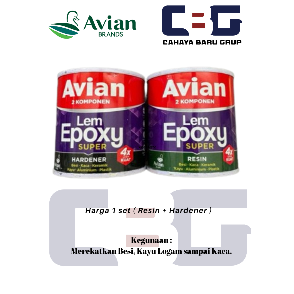 Jual LEM EPOXY AVIAN 2 KOMPONEN RESIN+HARDENER 170 GRAMX2 KLG Shopee