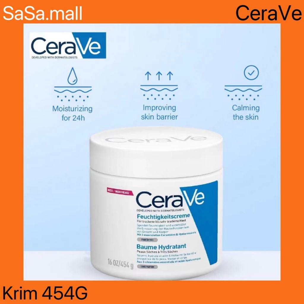 Jual CeraVe Moisturising Cream 454g CeraVe Baume Hydratant 340g For Dry ...