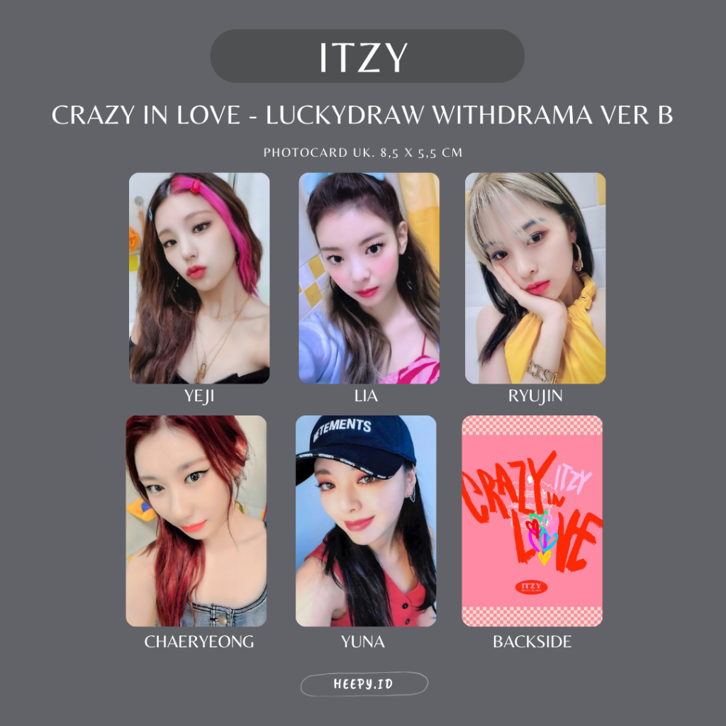 Jual [ITZY] UNOFFICIAL PHOTOCARD ITZY CRAZY IN LOVE | Shopee