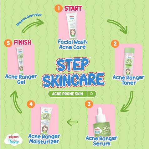 Jual Pigeon Teens Paket Perawatan Muka Wajah Berjerawat 6 in 1 | Acne ...