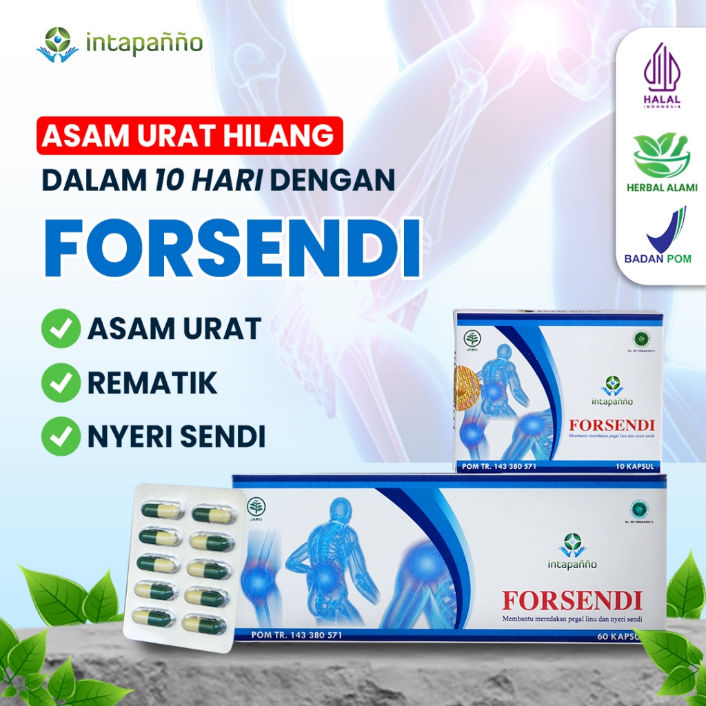 Jual Forsendi Obat Herbal Asam Urat Rematik Dan Nyeri Sendi 60 Kapsul