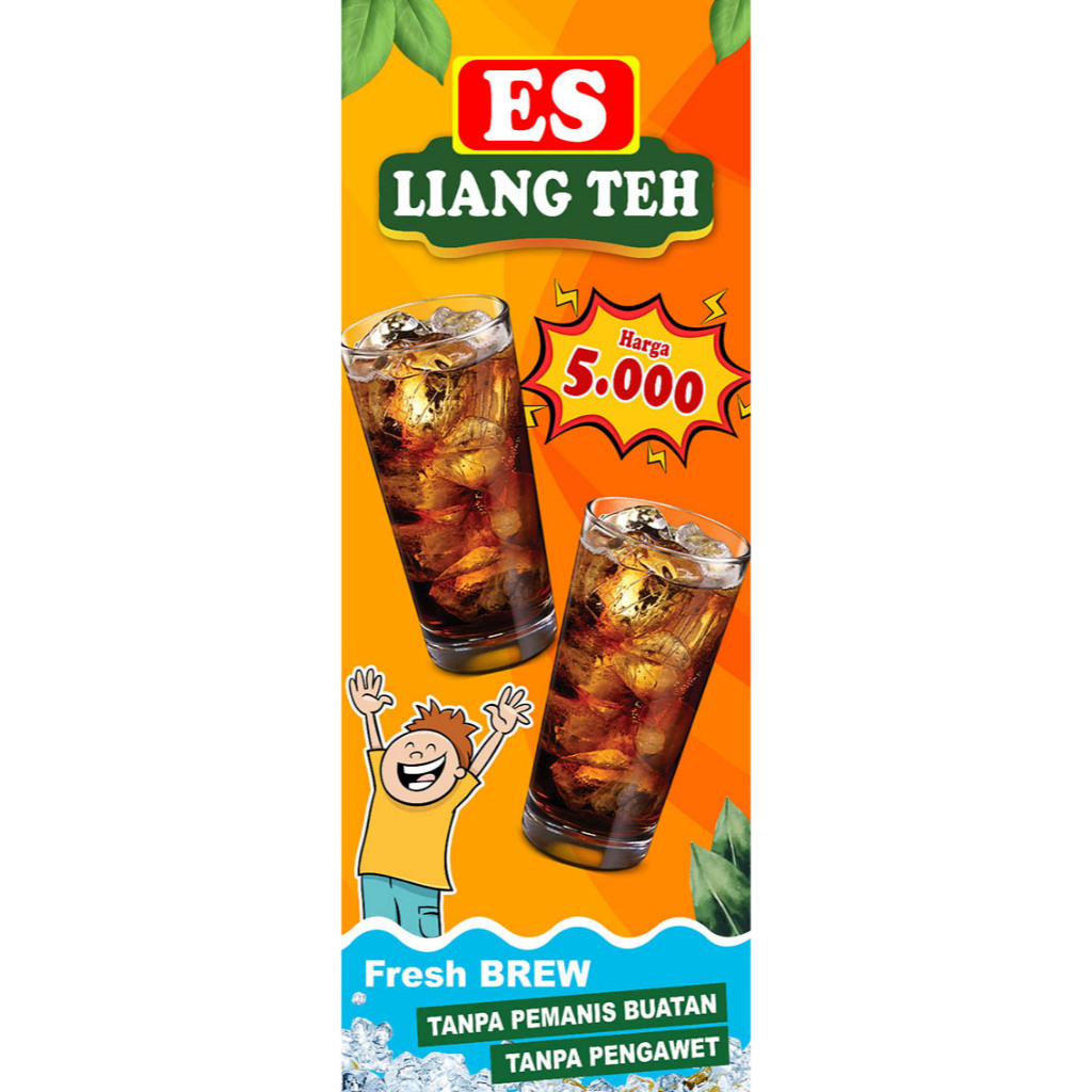 Jual Spanduk Banner ES LIANG TEH Standing Baner Cetak Spanduk Jualan Es ...