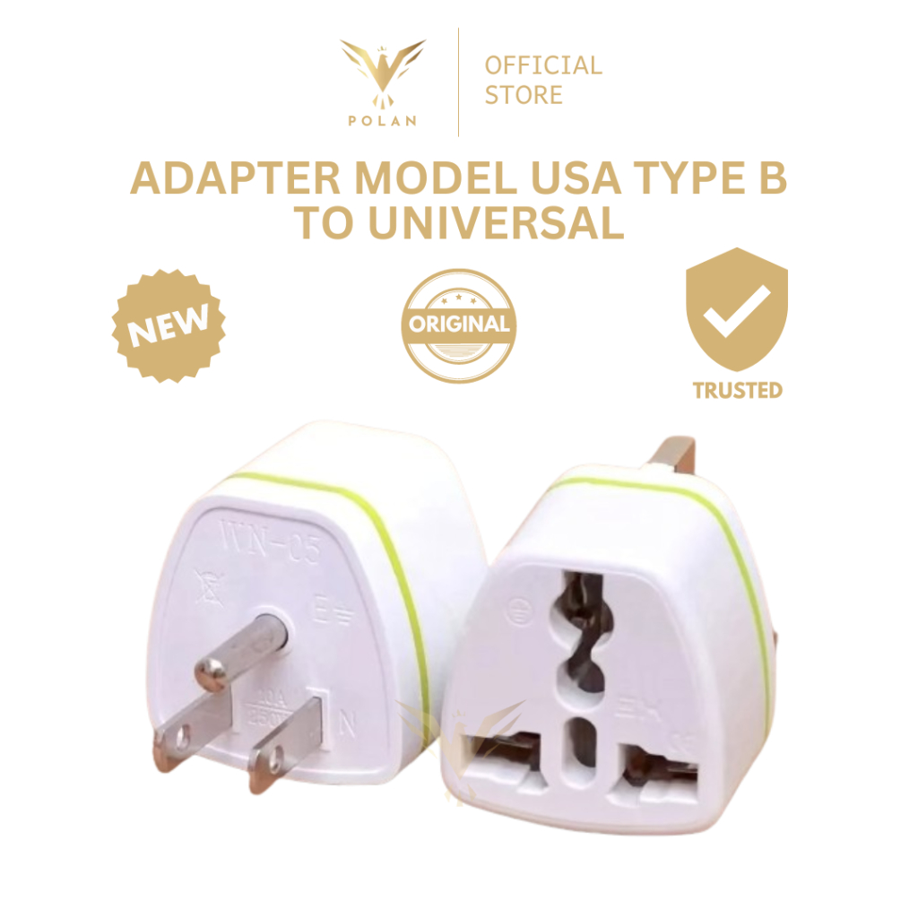 Jual STOP KONTAK STEKER ADAPTER KONVERTER MODEL USA TIBE B TO UNIVERSAL ...