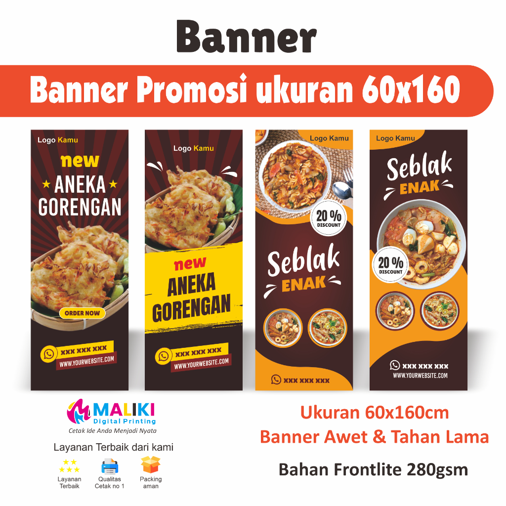 Jual Banner Promosi Ukuran 60x160 Shopee Indonesia