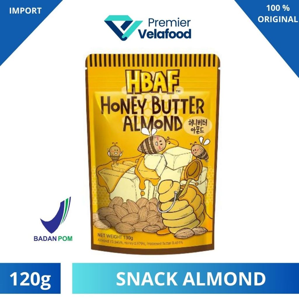 Jual [HALAL] HBAF HONEY BUTTER ALMOND BIG PACK I CAMILAN ALMOND SEHAT ...