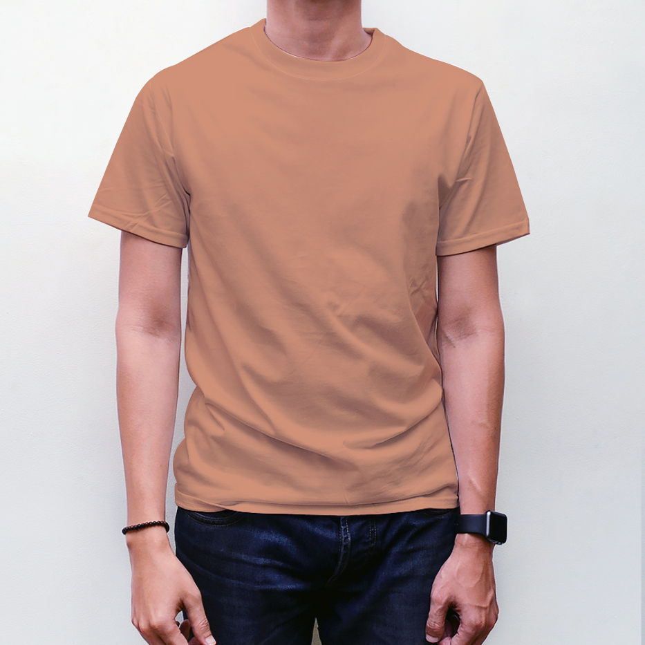 Jual Kaos Polos Dusty Peach Bahan Katun Combed 24s Original Knitto