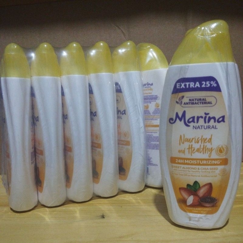 Jual hand body marina natural 150+38ml per slop 6isi botol | Shopee ...