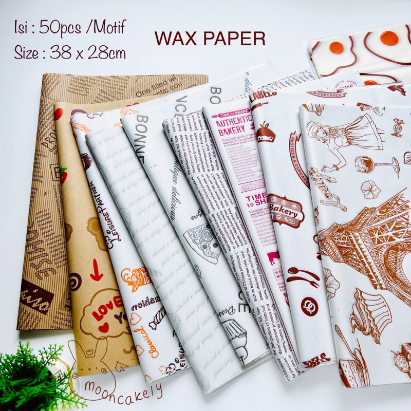Jual (50pcs) Kertas Roti| Wax Paper Bread Cake Parchment Paper| Kilat ...
