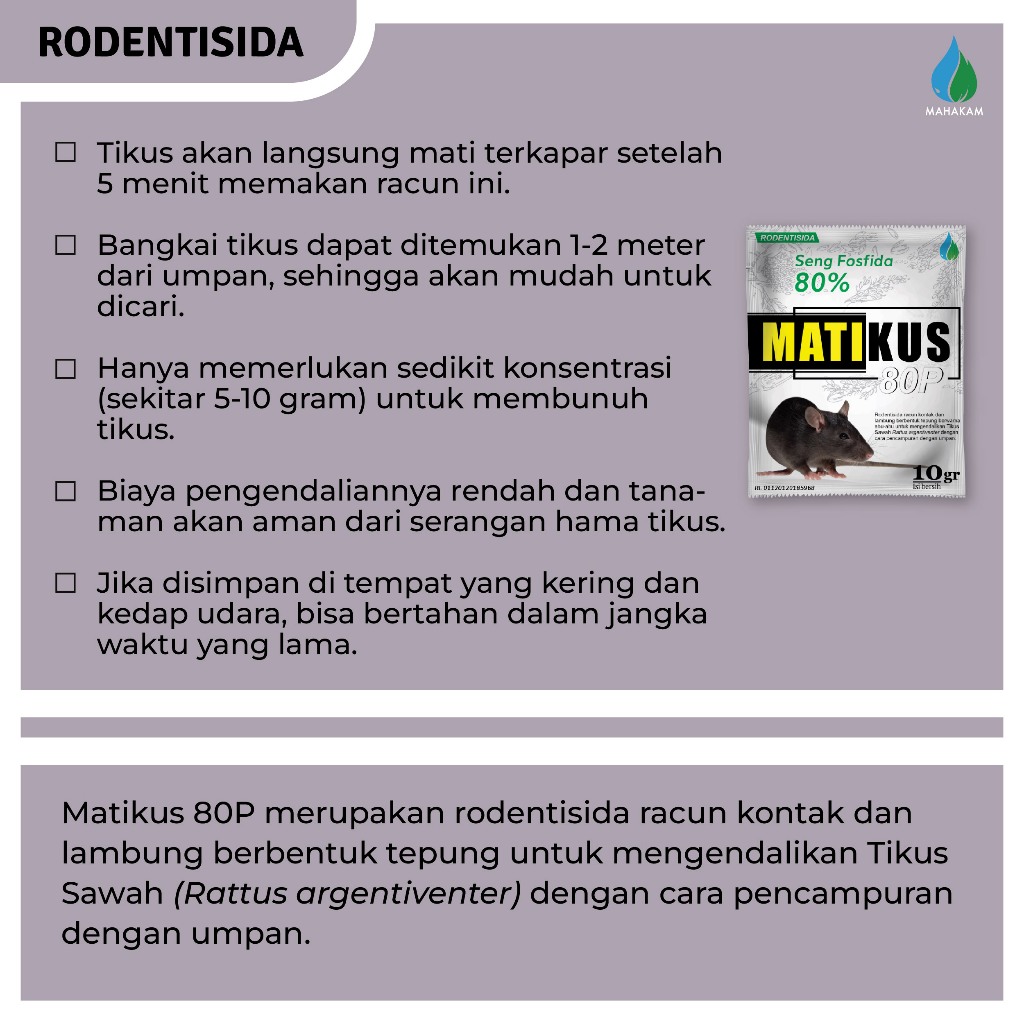 Jual Mahakam Matikus 80 P 10 Gr Pestisida Rodentisida Pengendali Tikus ...