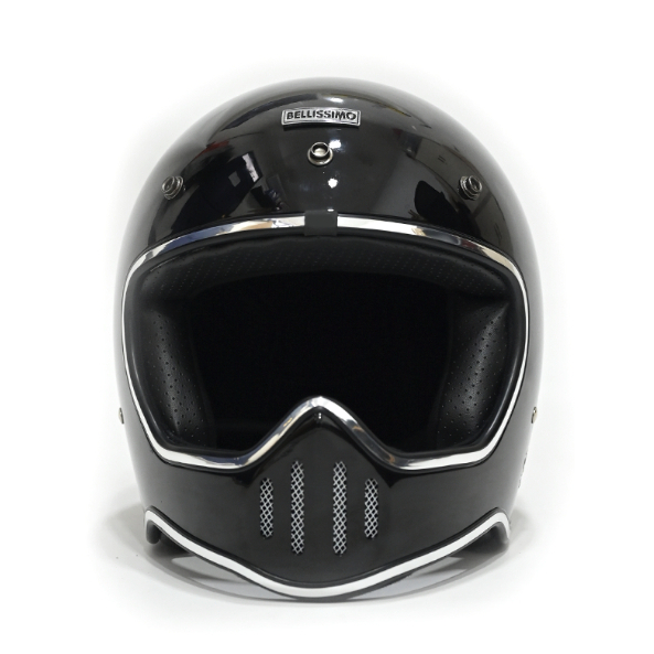 Jual BELLISSIMO HELMET CAFERACER/ Helm CafeRacer Full Face - BLACK ...