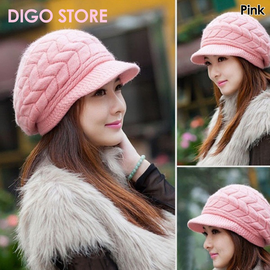 Jual Topi Rajut Korea Untuk Musim Dingan Topi Fashion Hijaber Murah dan ...