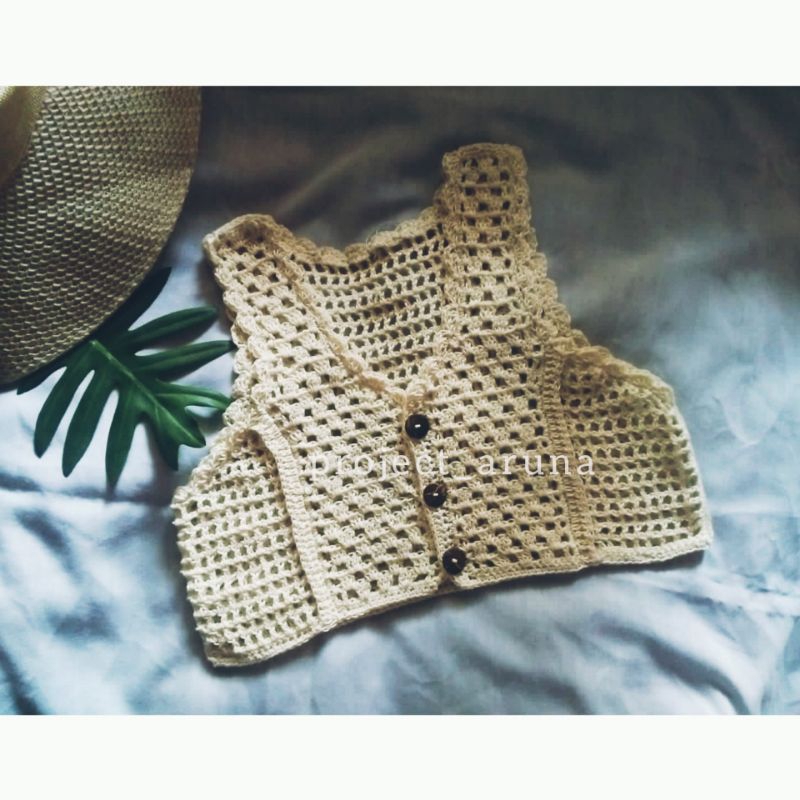 Jual Rompi Rajut Anak | Vest Crop | Crochet Handmade | Shopee Indonesia