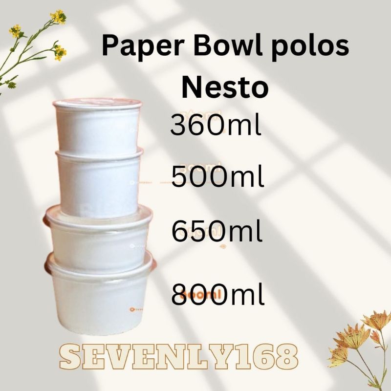 Jual Paper Bowl Polos Putih NESTO Isi 25 Pcs ( TANPA TUTUP) / Mangkok ...