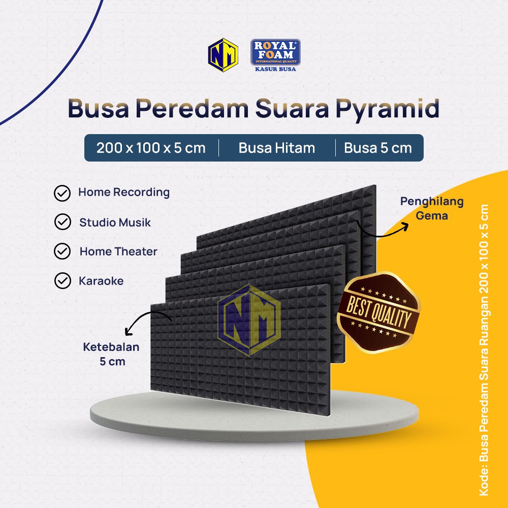 Jual Busa Peredam Suara Motif Pyramid ukuran 200x100x5 cm Terlaris dan ...