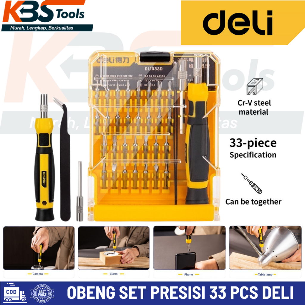 Jual Obeng Set Presisi 33 pcs DELI - Obeng Elektronik Precision ...