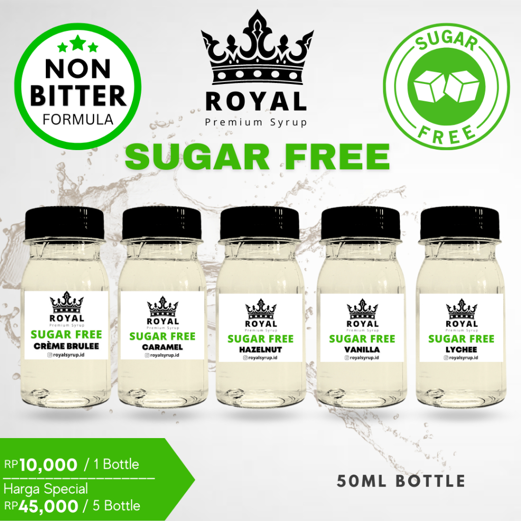 Jual SUGAR FREE Royal Syrup / Sirup - Sample pack (250ml @5pcs ...