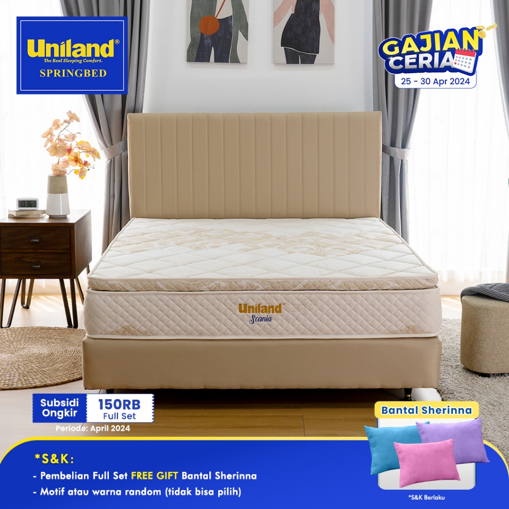 Jual Uniland Springbed Scania Pillowtop - Full Set Kasur Spring Bed ...