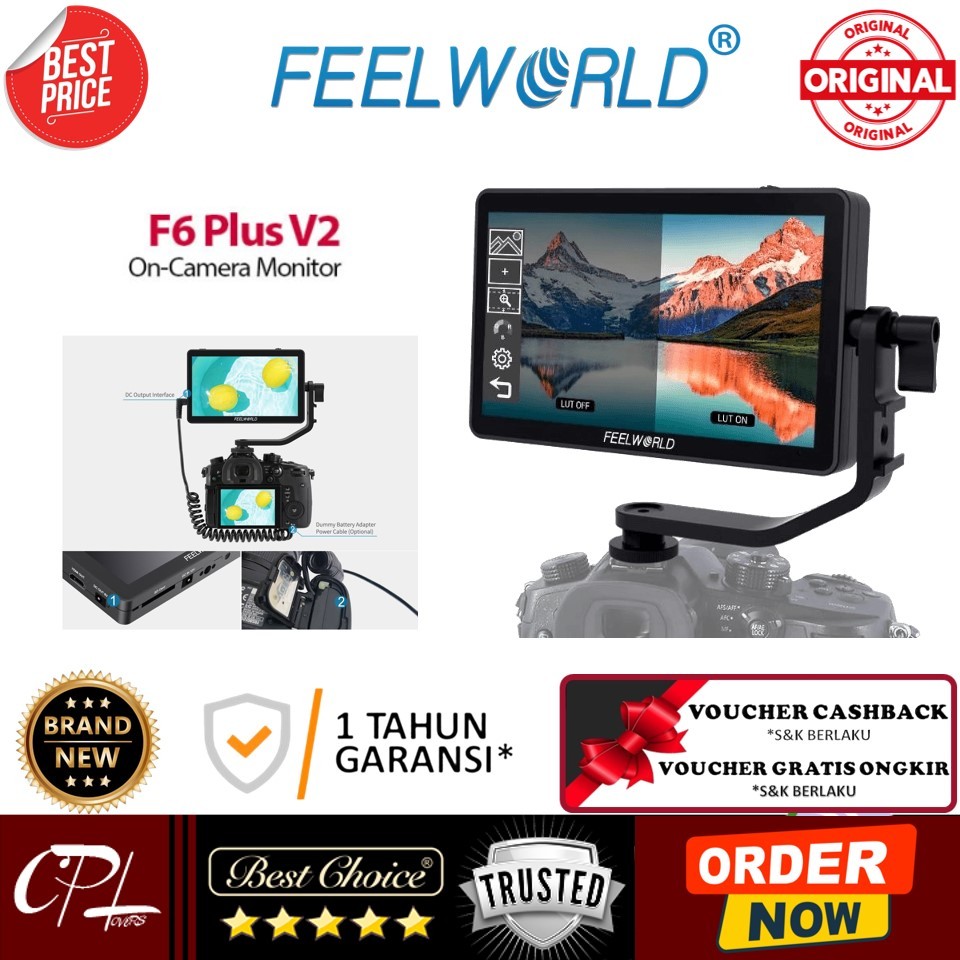 Moniteur Camera FEELWORLD F6 Plus V2 - Écran Tactile 6" IPS - 4K HDR - 3D LUT - Pour DSLR Et Caméras Pro
