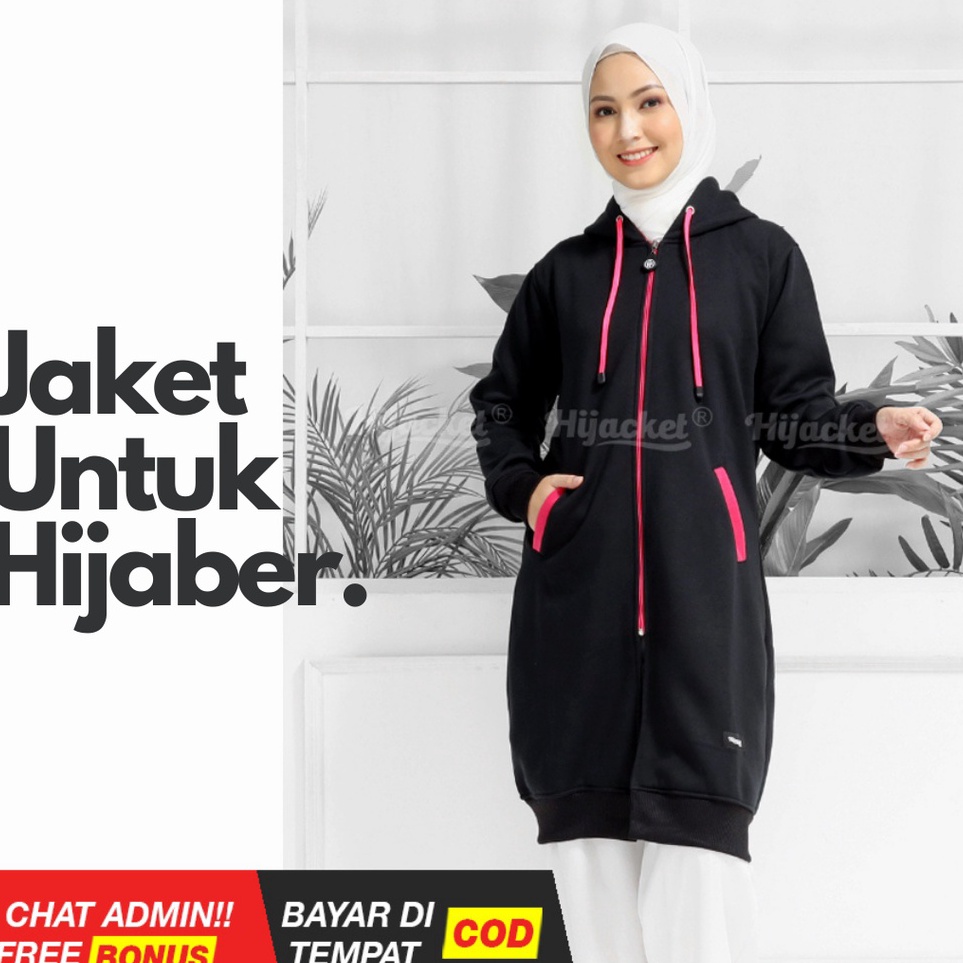 Jual KODE J77K HIJAKET BASIC HIJAKET JAKET HIJAB PANJANG WANITA ...