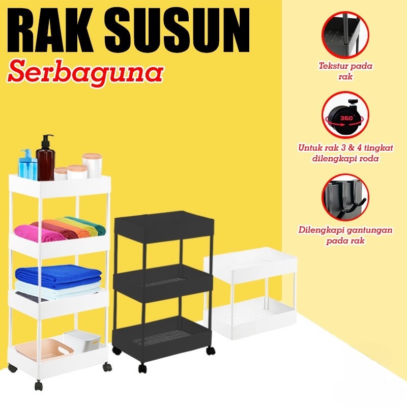 Jual Rak Susun Serbaguna 3,4,5 Tingkat Dengan Roda Rak Kamar Mandi ...