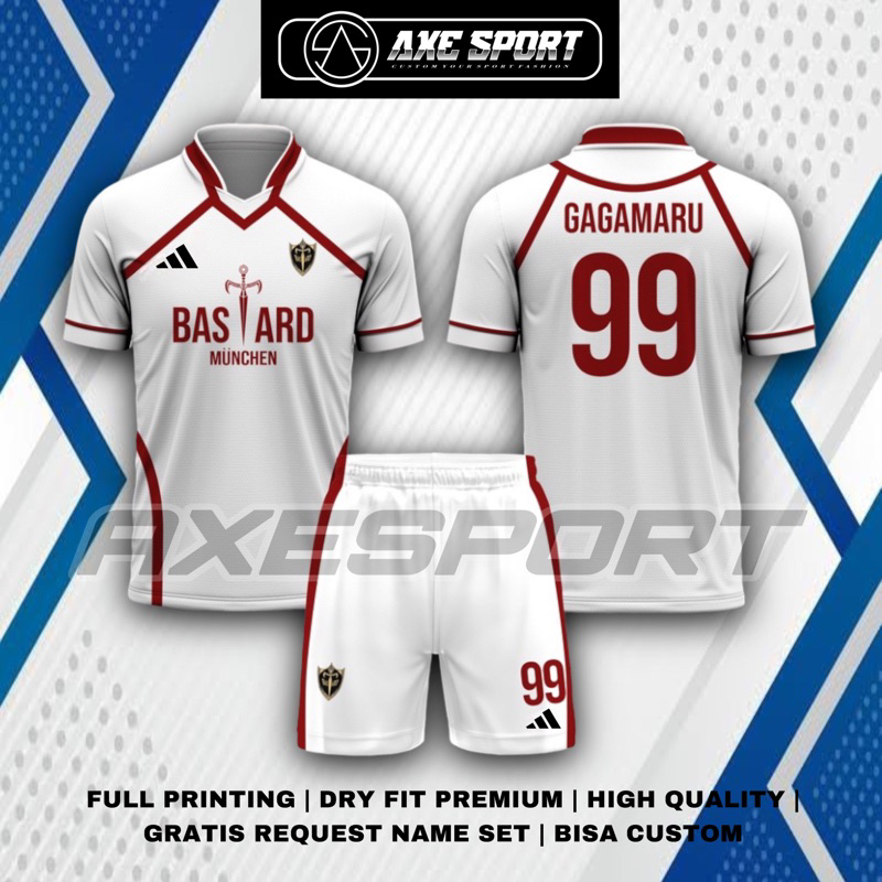 Jual Jersey Setelan Futsal Motif VL Anime Japan U20 Blue Lock Full