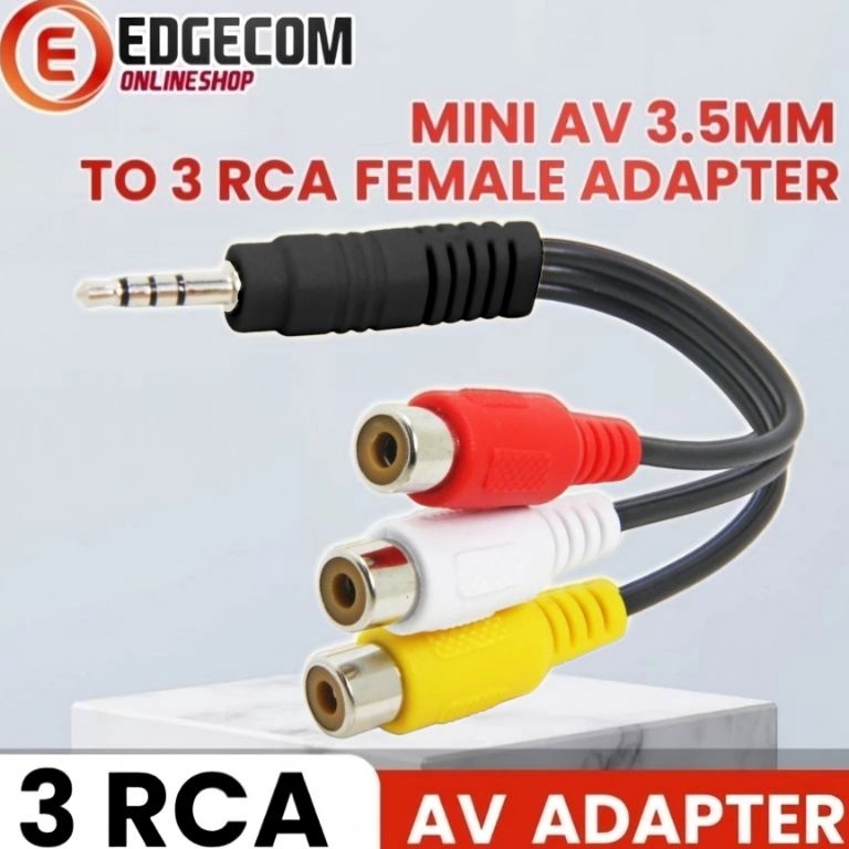 Jual 66 BRANDS FESTIVAL Kabel Jack Mini AV 35MM to 3 RCA Female 35mm ...