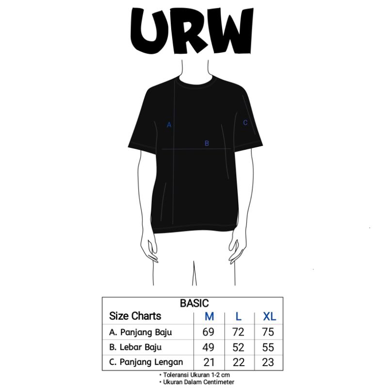 Jual URW Kaos Keep | Basic | Hitam | Unisex | Shopee Indonesia