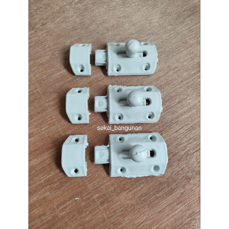 Grendel pintu wc pvc + skrup harga perpcs