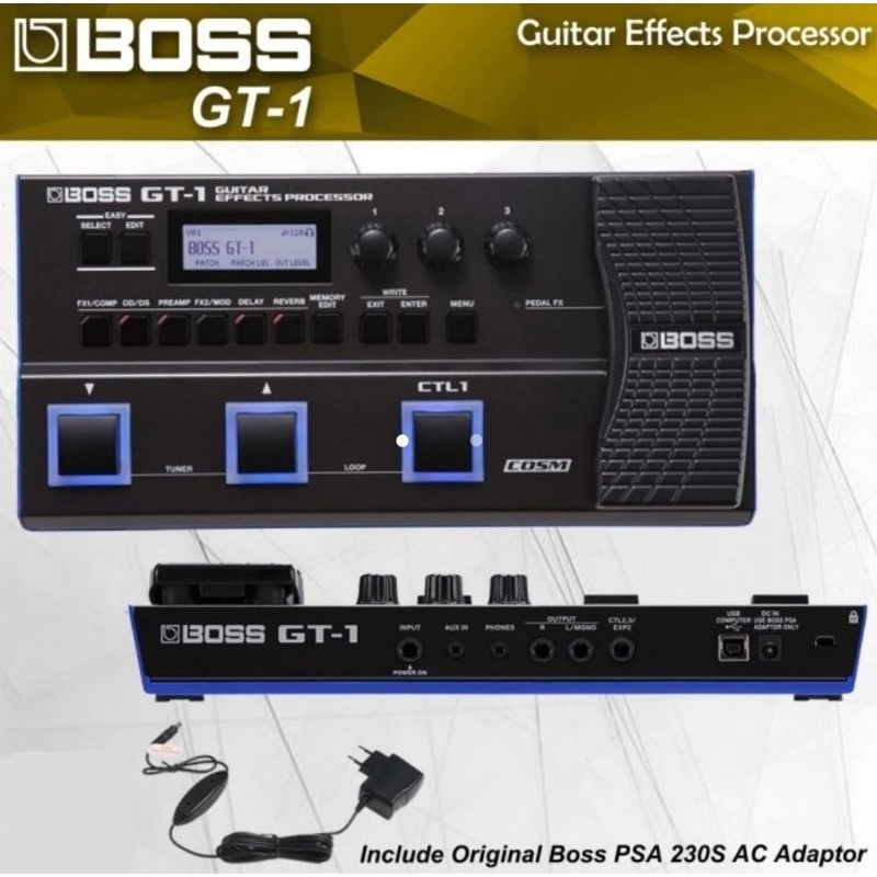 Jual Effect Guitar BOSS GT1 Adaptor | BOSS GT-1 Adaptor (Include ...