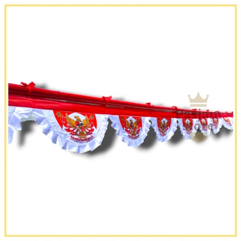 Jual Bendera Merah Putih Background Mini Garuda Rumbai 10 Gelombang ...