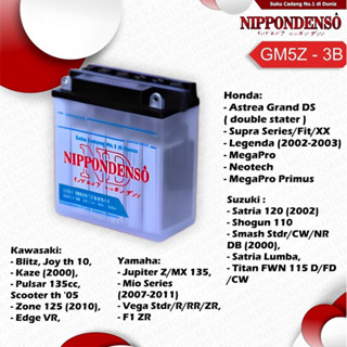 Jual AKI MOTOR GM5Z-3B ( AKI BASAH ) NIPPONDENSO Honda Grand Supra Mio