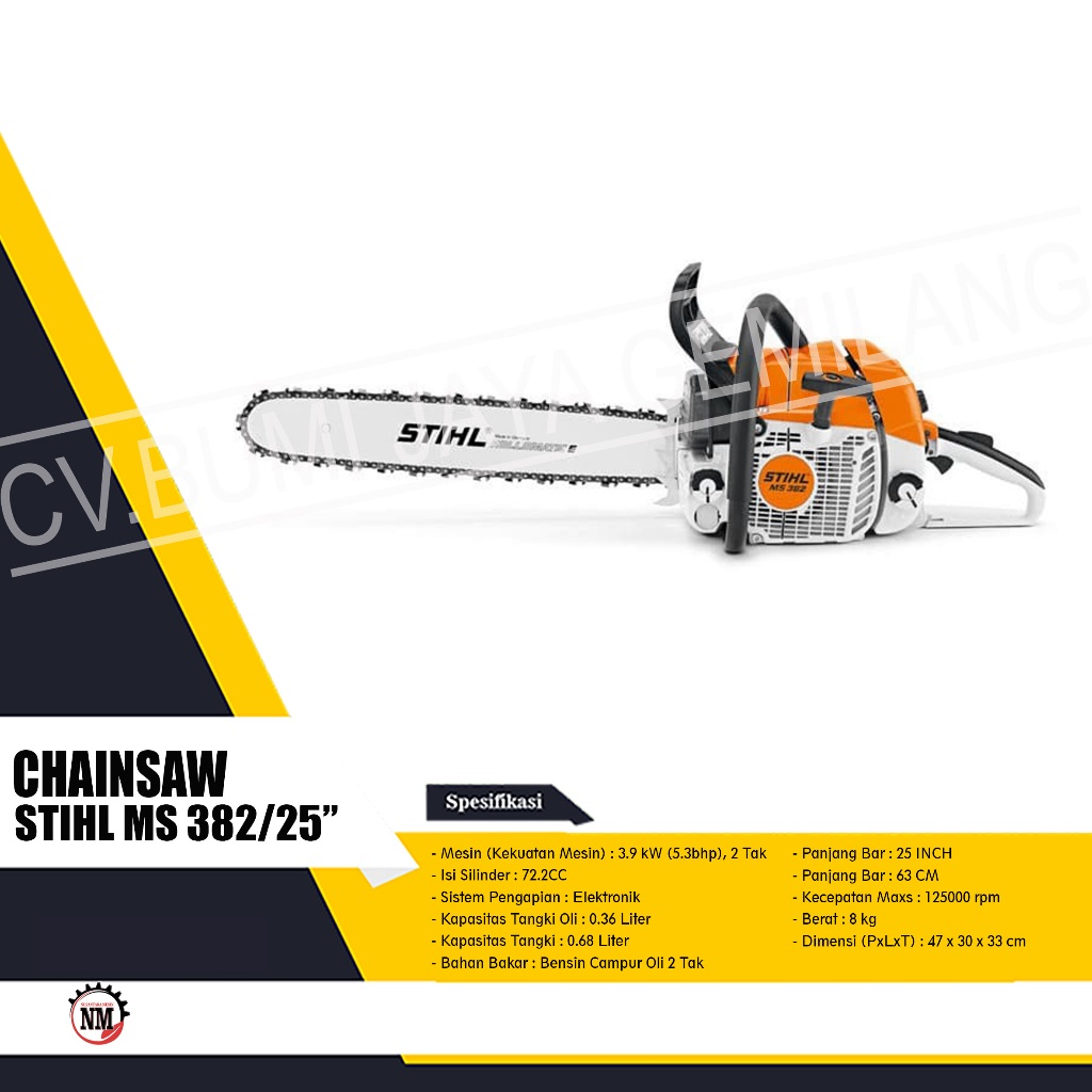 Jual MESIN GERGAJI KAYU / CHAINSAW STIHL MS 382 25 INCH | Shopee Indonesia