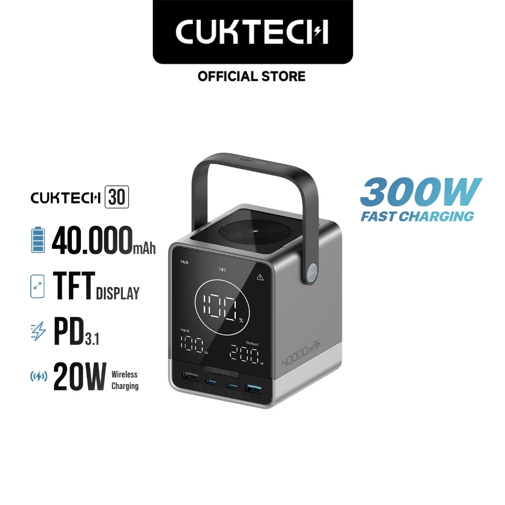 Cuktech 30 Power Bank 40000mAh 300W USB Type-C Fast Charging