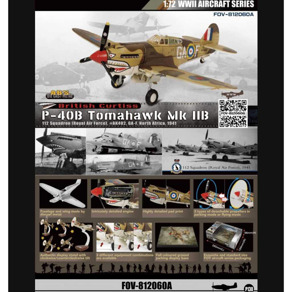 Jual FOV- 812060A - Forces Of Valor 1/72 P-40B Tomahawk Mk I RAF No.112 ...