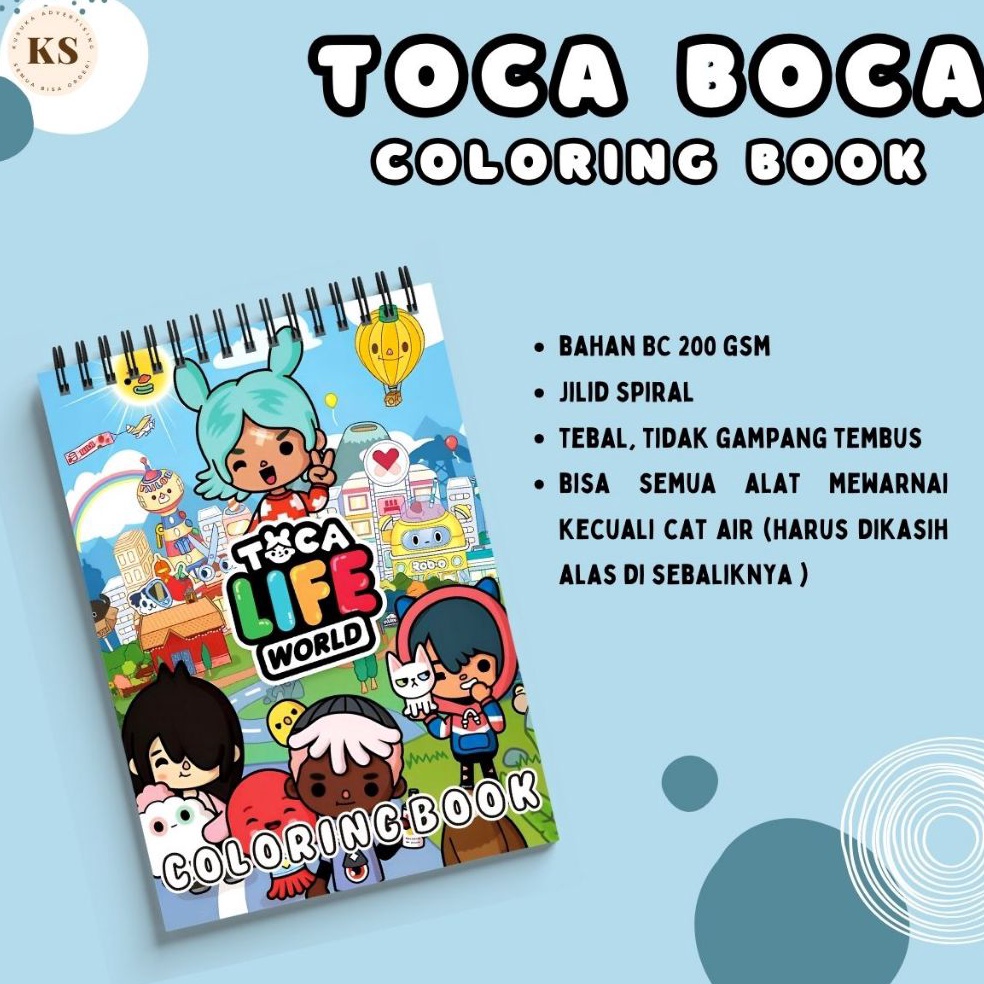 Jual Toca Boca Coloring Book Buku Mewarnai Anak Remaja Dewasa Aesthetic