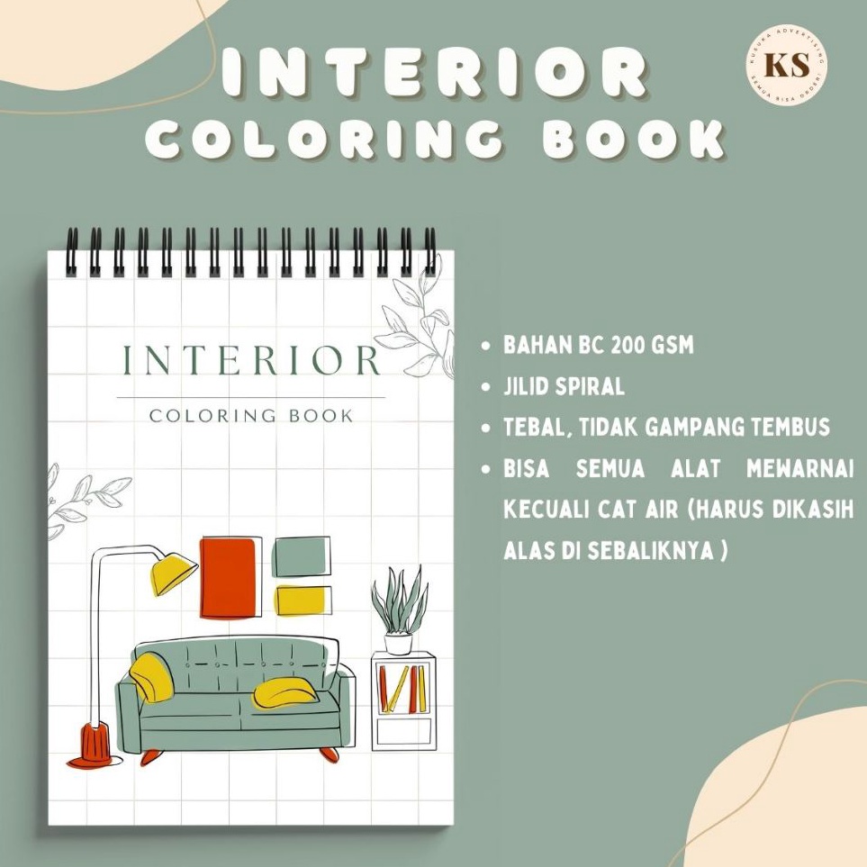 Jual Interior Relaxing Coloring Book Activity Buku Mewarnai Anak Remaja