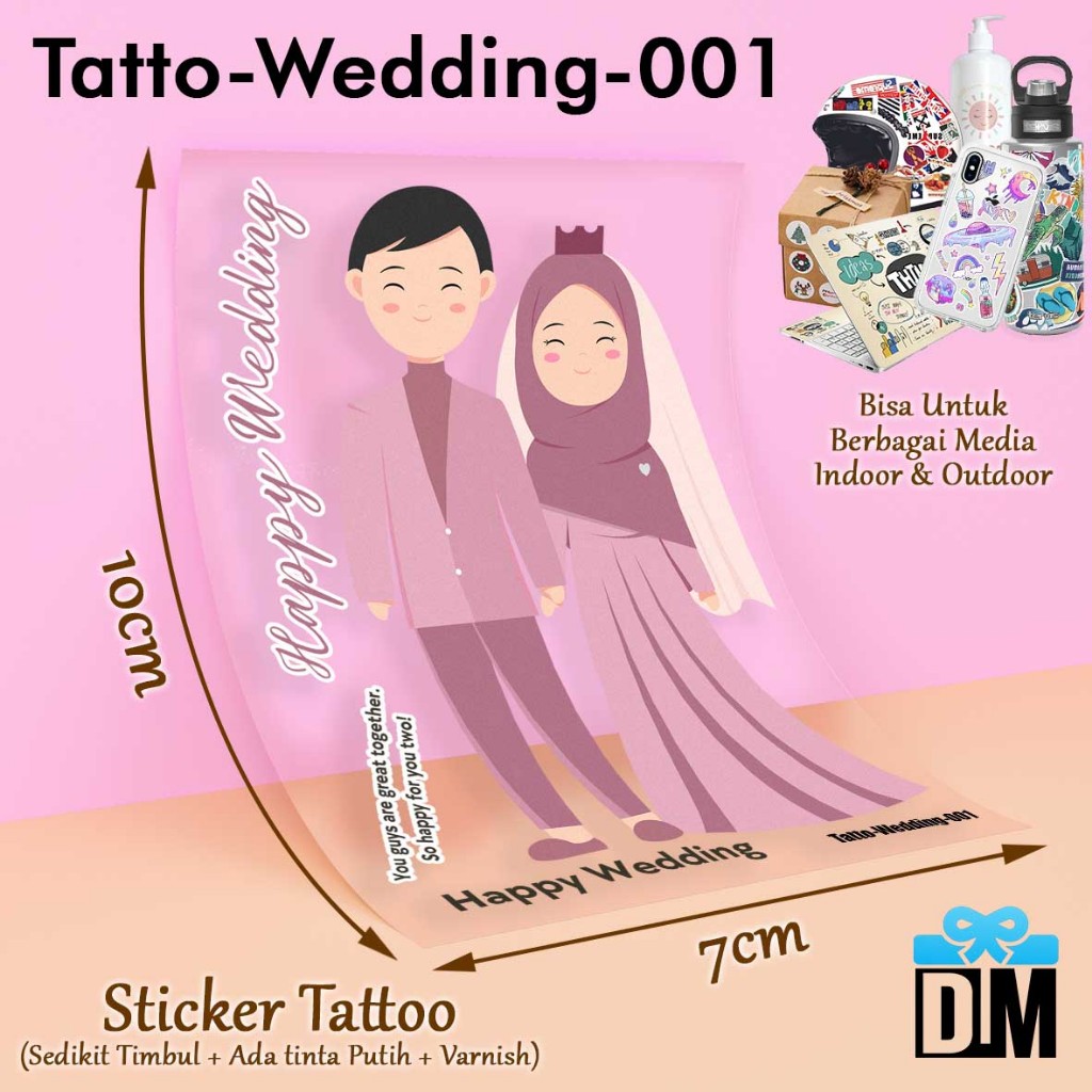 Jual Sticker UV Stiker Tato Wedding Anniversary Hadiah Gift Suvenir ...