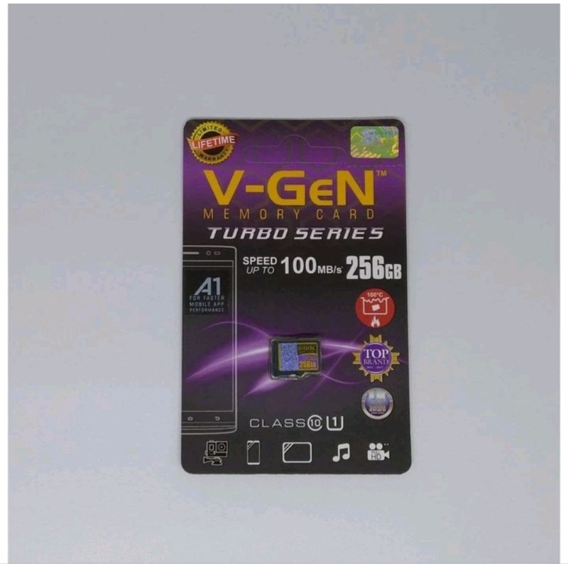 Jual V-Gen Micro SD Vgen 256gb Class 10 Turbo Series Memory Card HP 256 ...